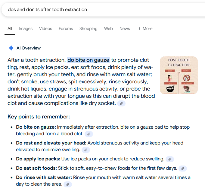 Do's and Dont's after Tooth Extraction