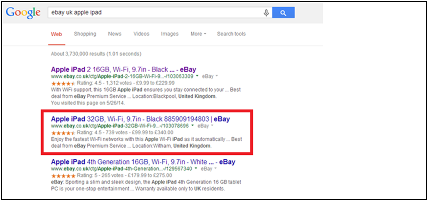 On-page markup using schema