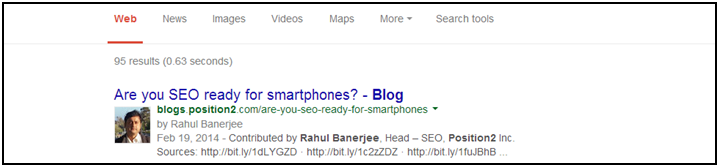 Google authorship markup
