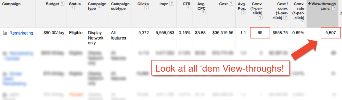 Influence of View-through conversion